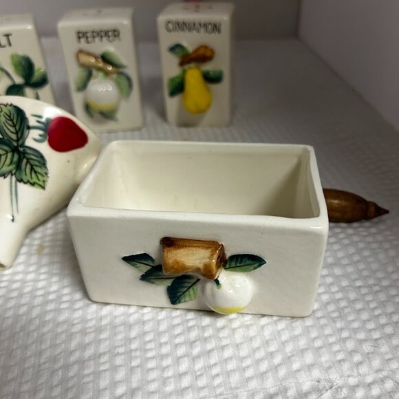 Vintage Japan Spice Shakers Set | Paprika Salt Pepper Cinnamon + Sugar Holders - Picture 2 of 10